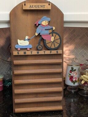 wooden wall-hanging perpetual calendar